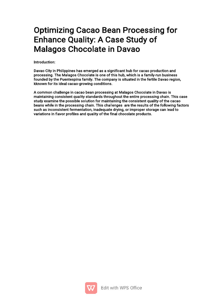 Strategic Materials Case Study | PDF | Cocoa Bean | Chocolate