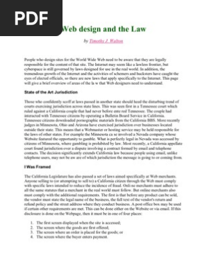 Web Design and the Law