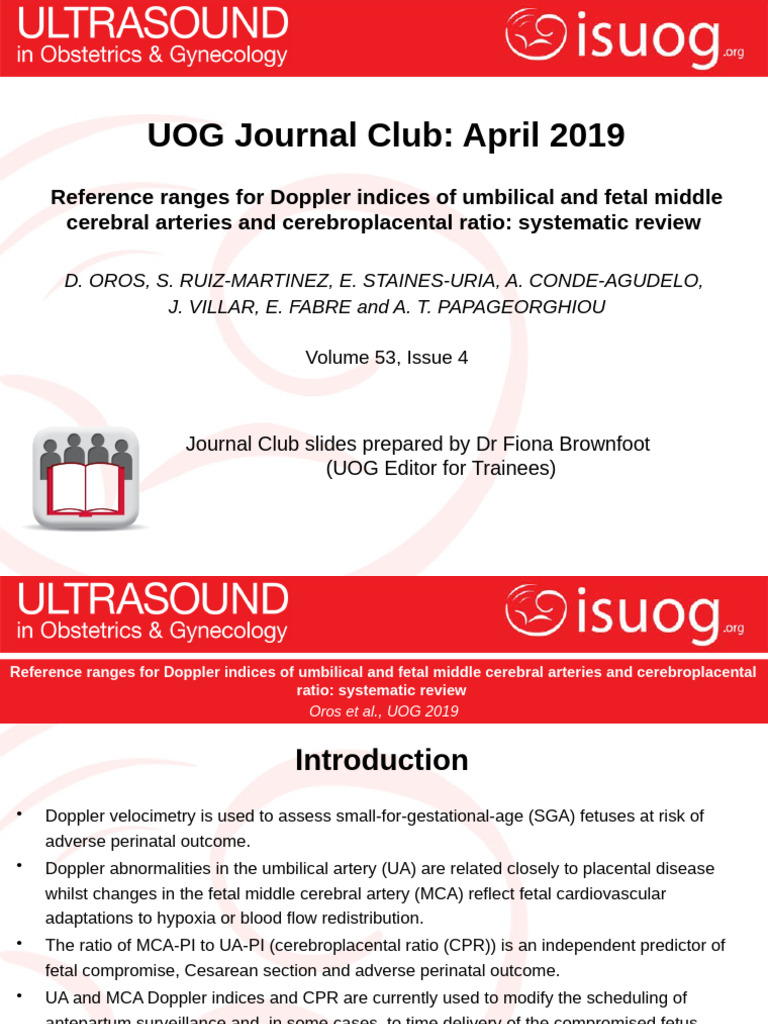 Doppler Indices Reference Ranges Review | PDF | Fetus | Medical Ultrasound