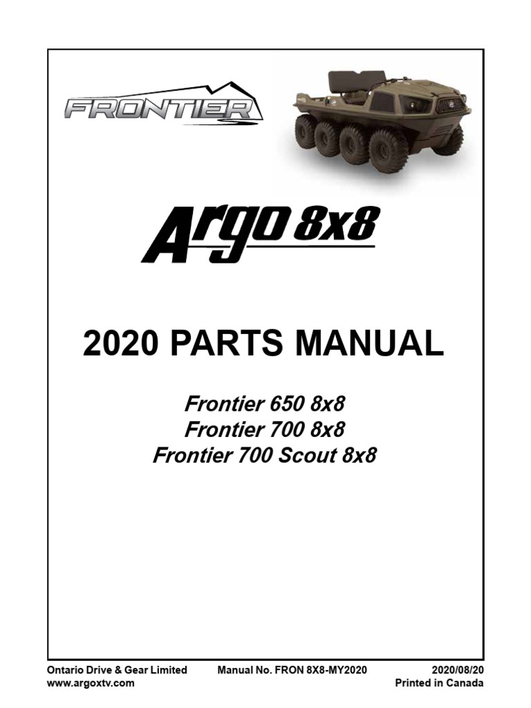2020 Frontier 8x8 Parts Manual | PDF | Manual Transmission | Horsepower