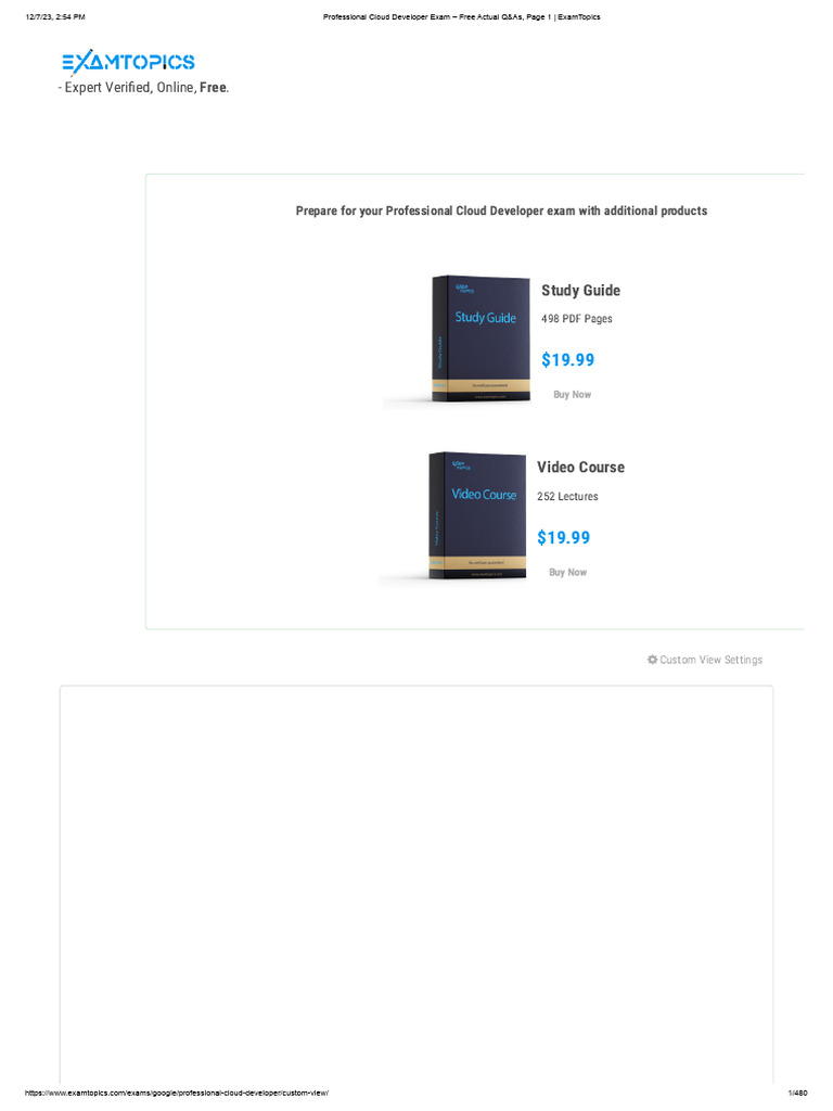 Professional Cloud Developer Exam Q&As | PDF | Table (Database) | Cloud ...