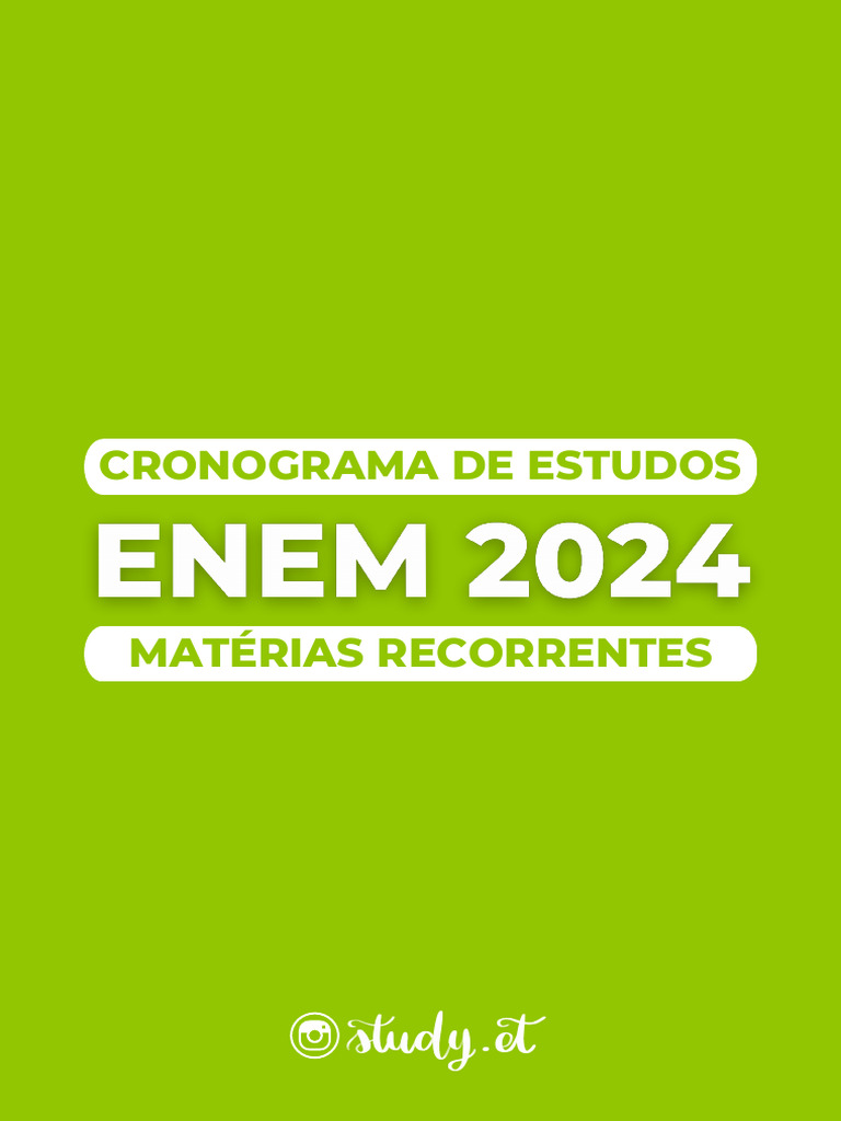 Cronograma de Estudos para ENEM | PDF | Educação em Artes Liberais