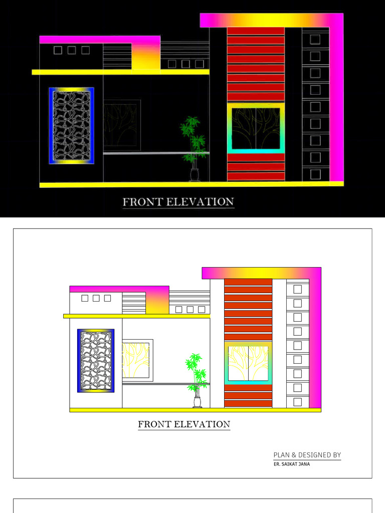 Front Elevation Design by Saikat Jana | PDF | Architectural Elements ...