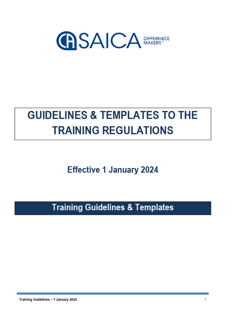 SAICA TCMS Training Guidelines 2024 | PDF | Simulation | Learning