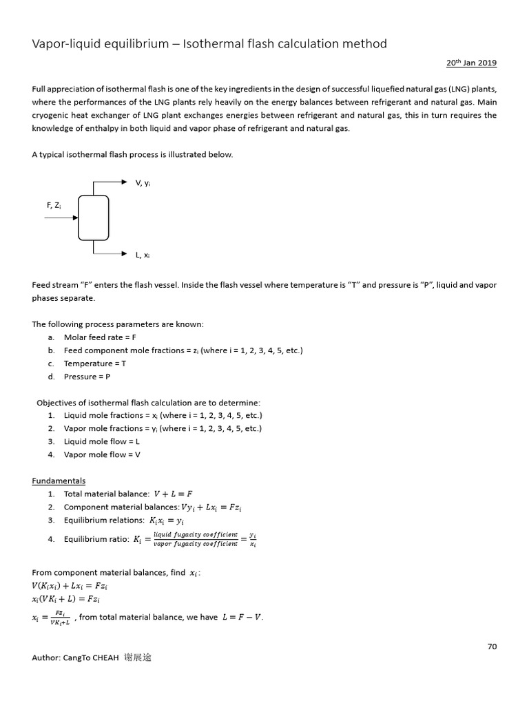Isothermal Flash Calculation Method | PDF | Physical Chemistry ...