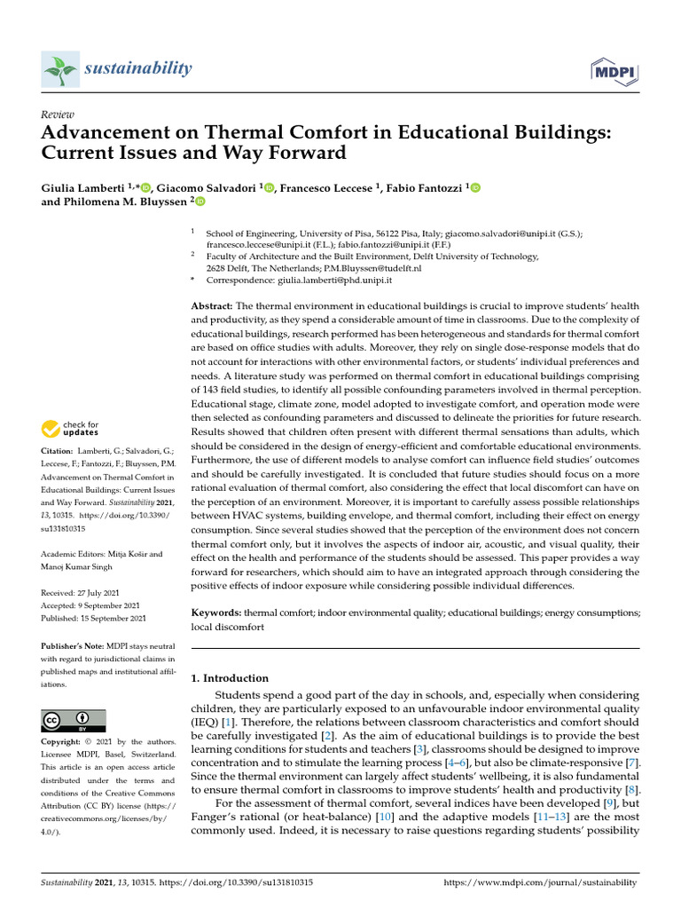 7 - Advancement on Thermal Comfort in Educational Buildings - Current ...