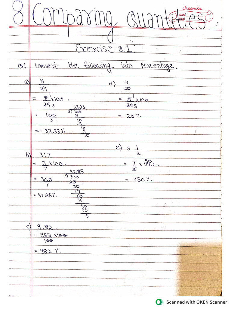 Comparing Quantities Chapter 8 Class 8 | PDF