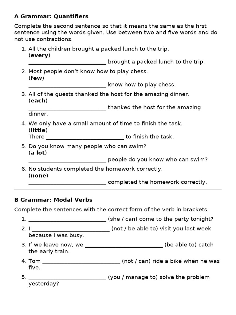 Life Vision B1 Unit 4 Exercises Pdf Vocabulary Language Mechanics