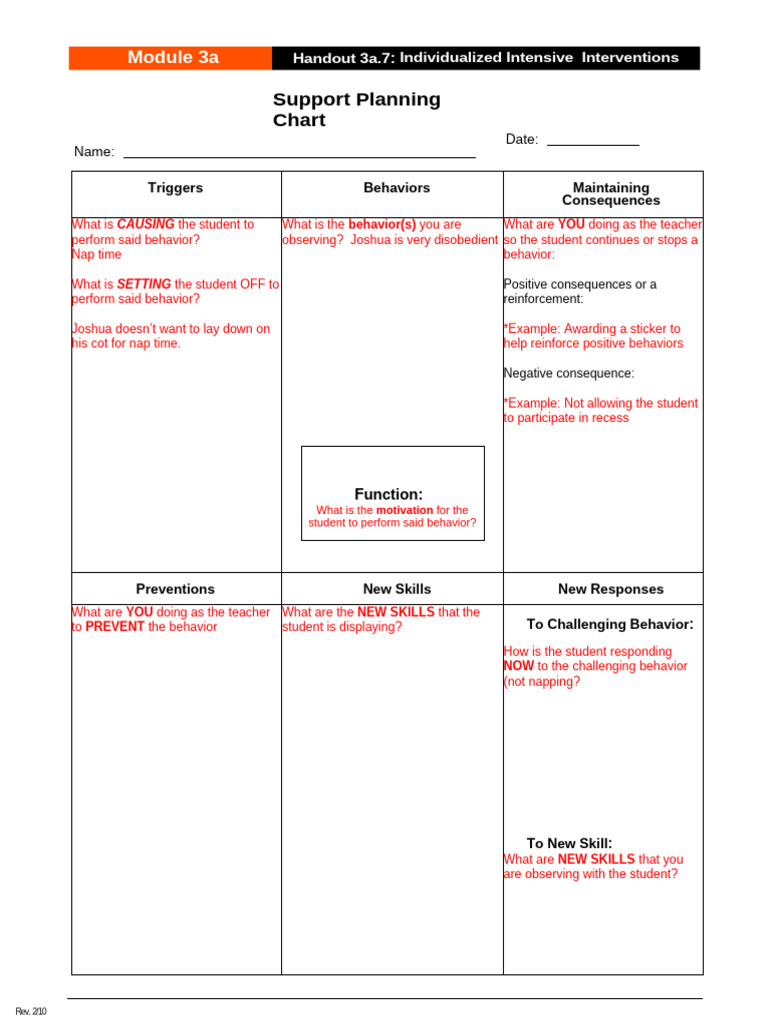 Behavior Support Planning Chart | PDF | Psychological Theories ...