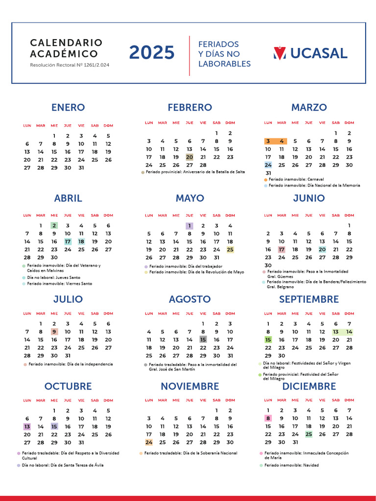 Feriados y Días No Laborables 2025 | PDF | Fiestas cristianas y días ...