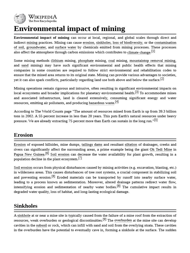Environmental Effects of Mining Practices | PDF | Soil | Hydrothermal Vent
