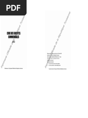 Code Des Sociétés Commerciale 2022 | PDF
