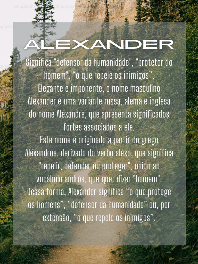 Significado e Origem do Nome Alexander | PDF