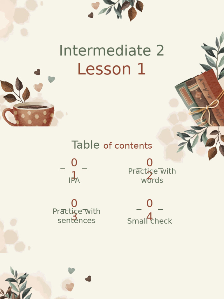 Intermediate Phonetics Practice Guide | PDF