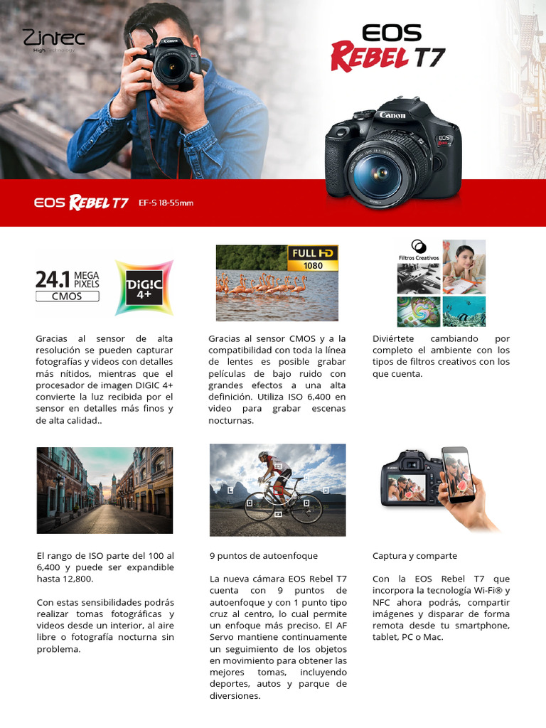 CANON EOS T7 REBEL | PDF | Cámara | Lente de la cámara