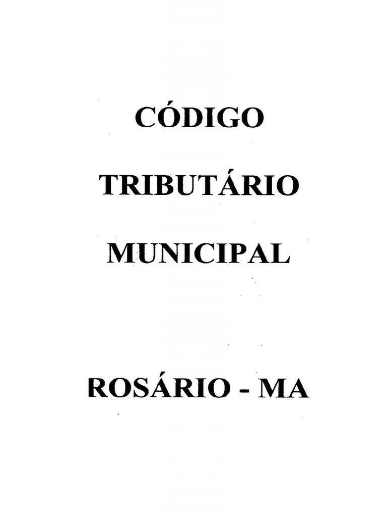 Código Tributário Municipal de Rosário-MA | PDF