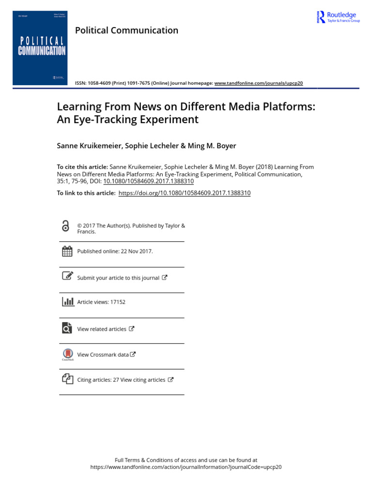 Learning From News On Different Media Platforms An Eye-Tracking ...