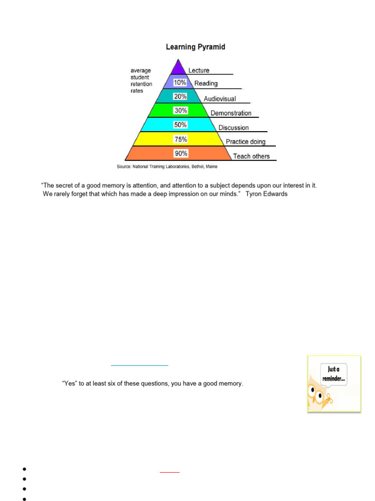 Memory Skills Work Book | PDF | Memory | Perception