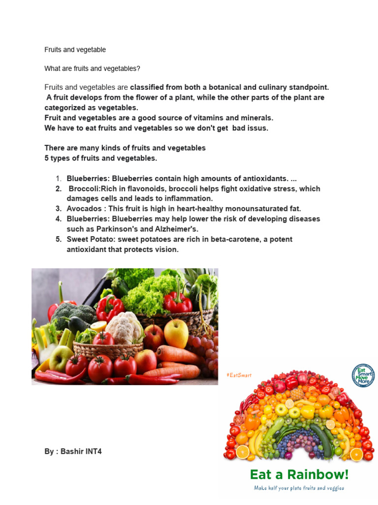 Fruits and Vegetable What Are Fruits and Vegetables? | PDF