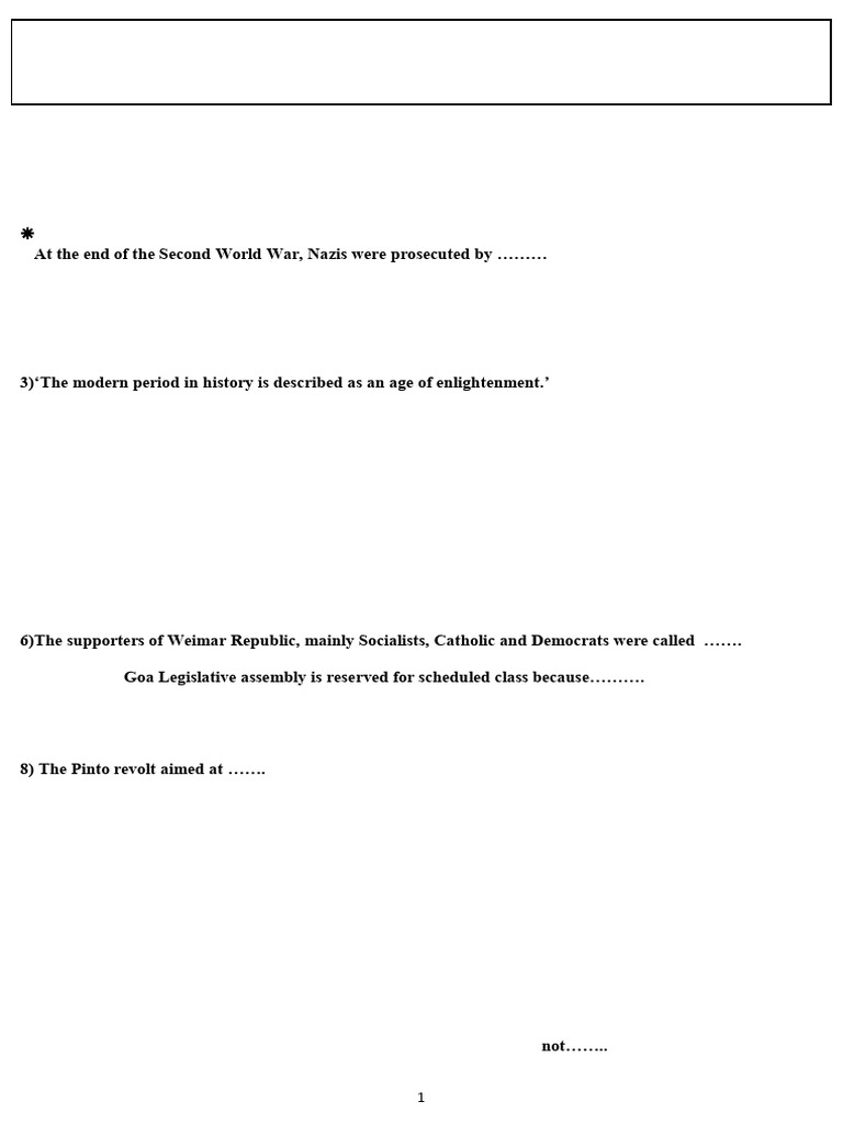 Goa IX Social Science Model Paper 2024 | PDF | Physical Geography ...
