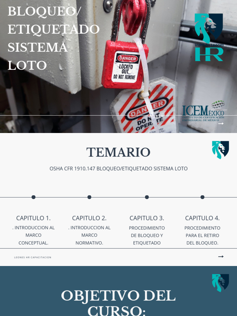 Seguridad LOTO: Bloqueo y Etiquetado | PDF | Administración de ...