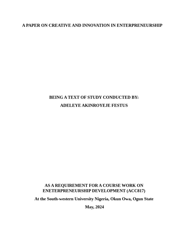 Creativity & Innovation in Business | PDF | Entrepreneurship | Creativity