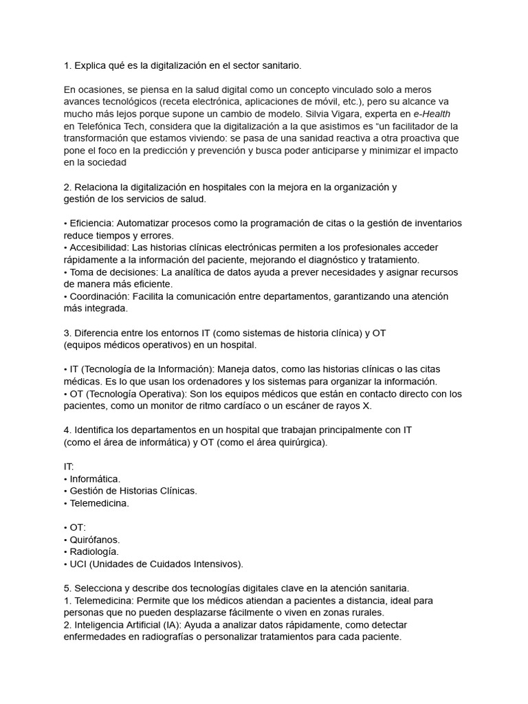 Digitalización en el Sector Sanitario | PDF | Hospital | Inteligencia ...