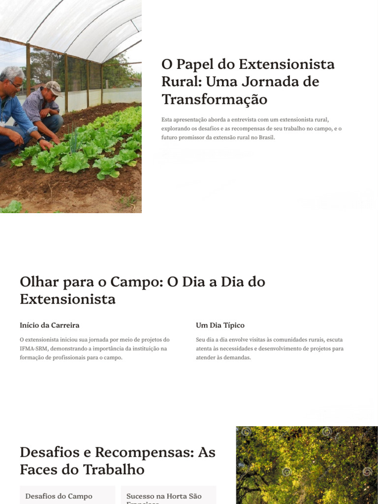 O Papel Do Extensionista Rural Uma Jornada de Transformacao | PDF ...
