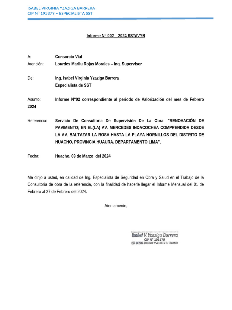 Informe Mensual de Seguridad SST Feb 2024 | PDF | Seguridad y salud ...