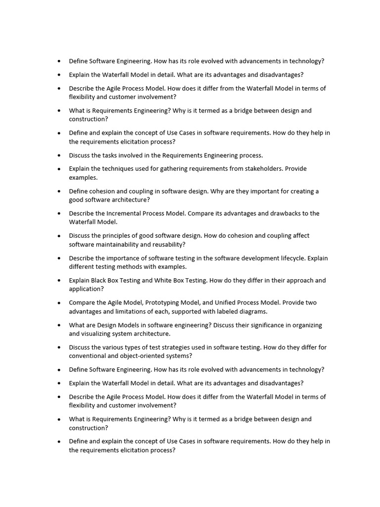 software eng imp q | PDF | Use Case | Agile Software Development