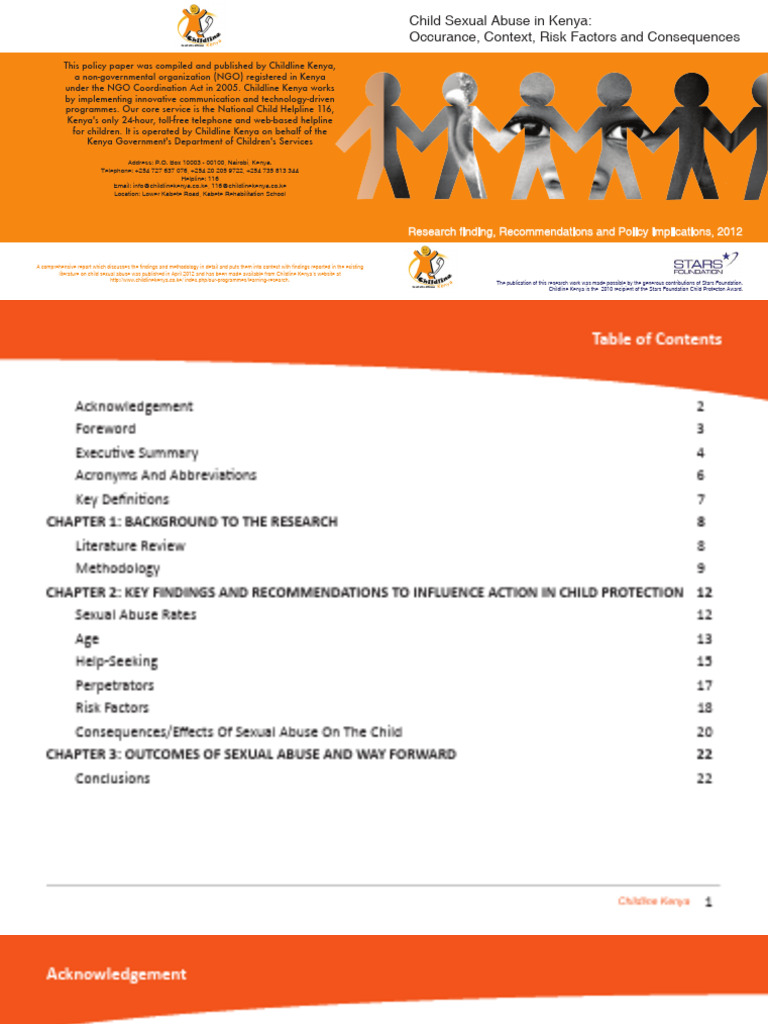 Child Sexual Abuse Research Report-CLK-2011 | PDF | Child Abuse | Human ...