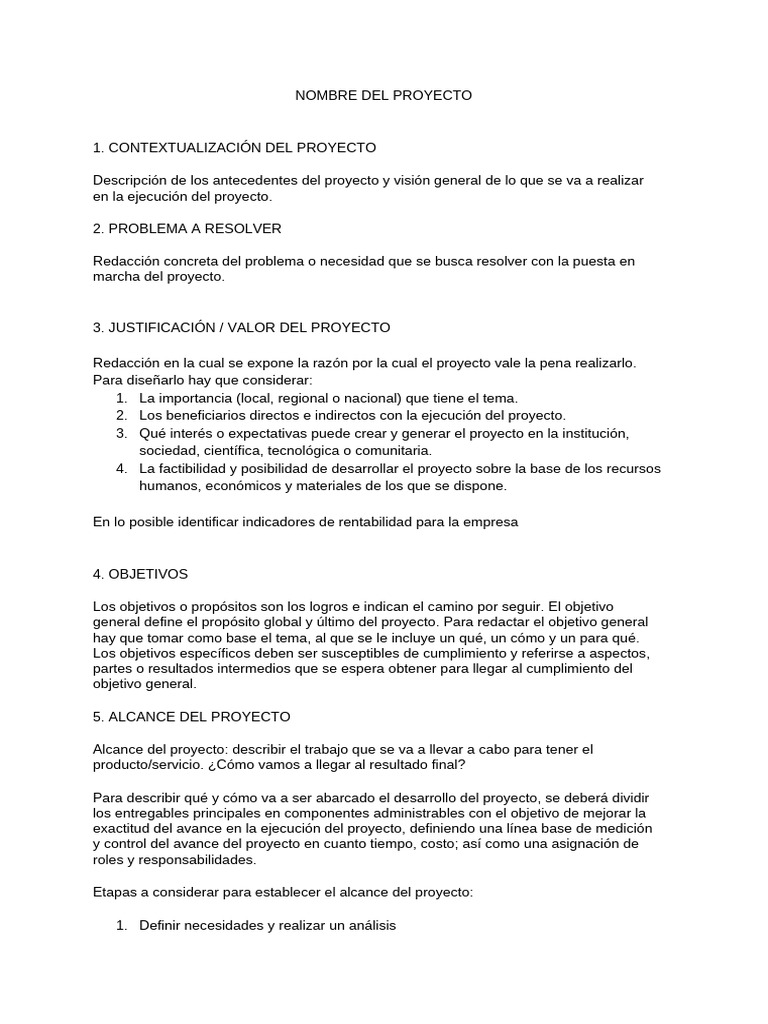 Guía - Acta de Proyecto | PDF | Business