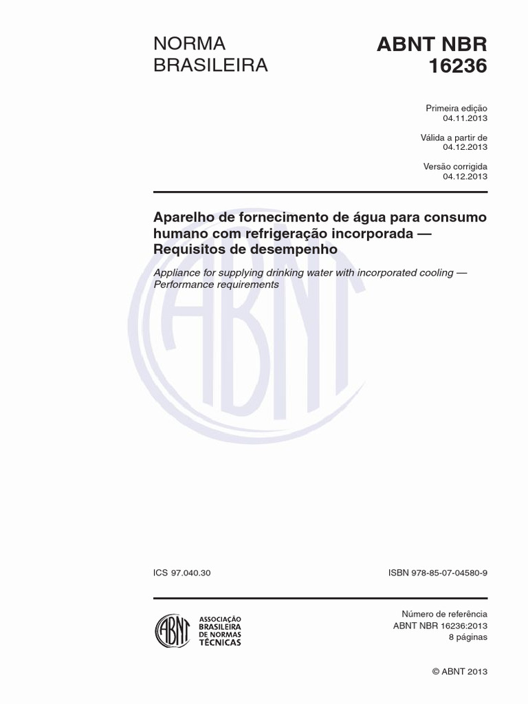 Requisitos de Desempenho ABNT NBR 16236 | PDF | Temperatura | Uso ...