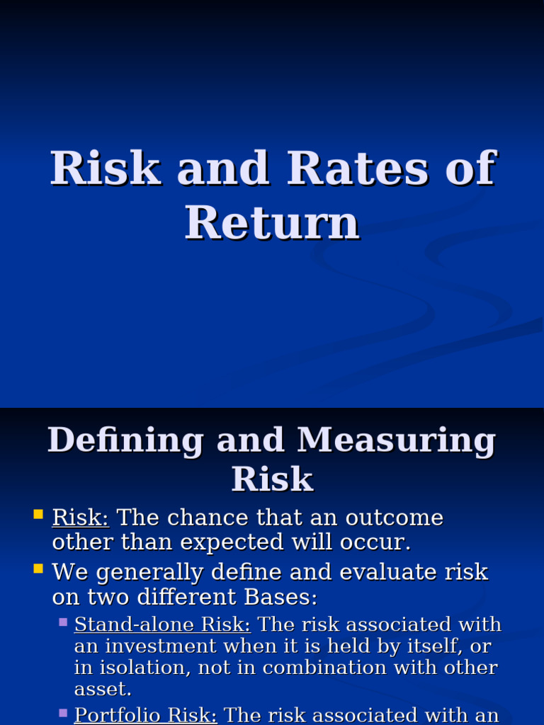 Understanding Investment Risk and Returns | PDF | Financial Risk ...