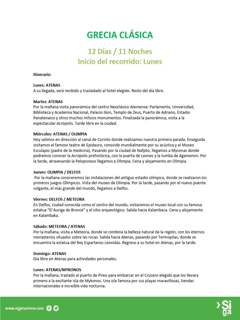 Tour de 12 días por Grecia Clásica | PDF | Delphi | Atenas