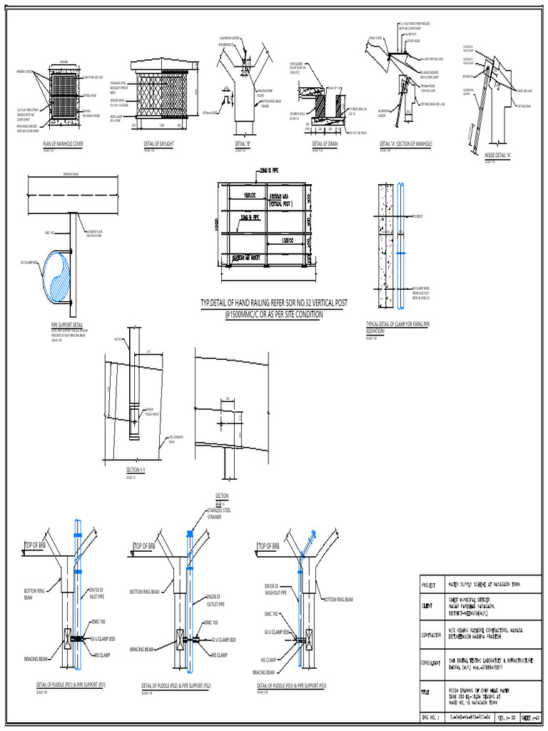 Detailed Manhole and Pipe Support Design | PDF | Pipe (Fluid Conveyance ...