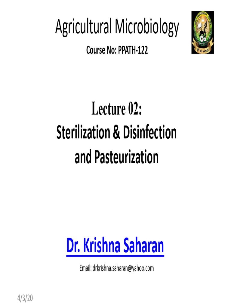 Sterilization, Disinfection, and Pasteurization | PDF | Sterilization ...