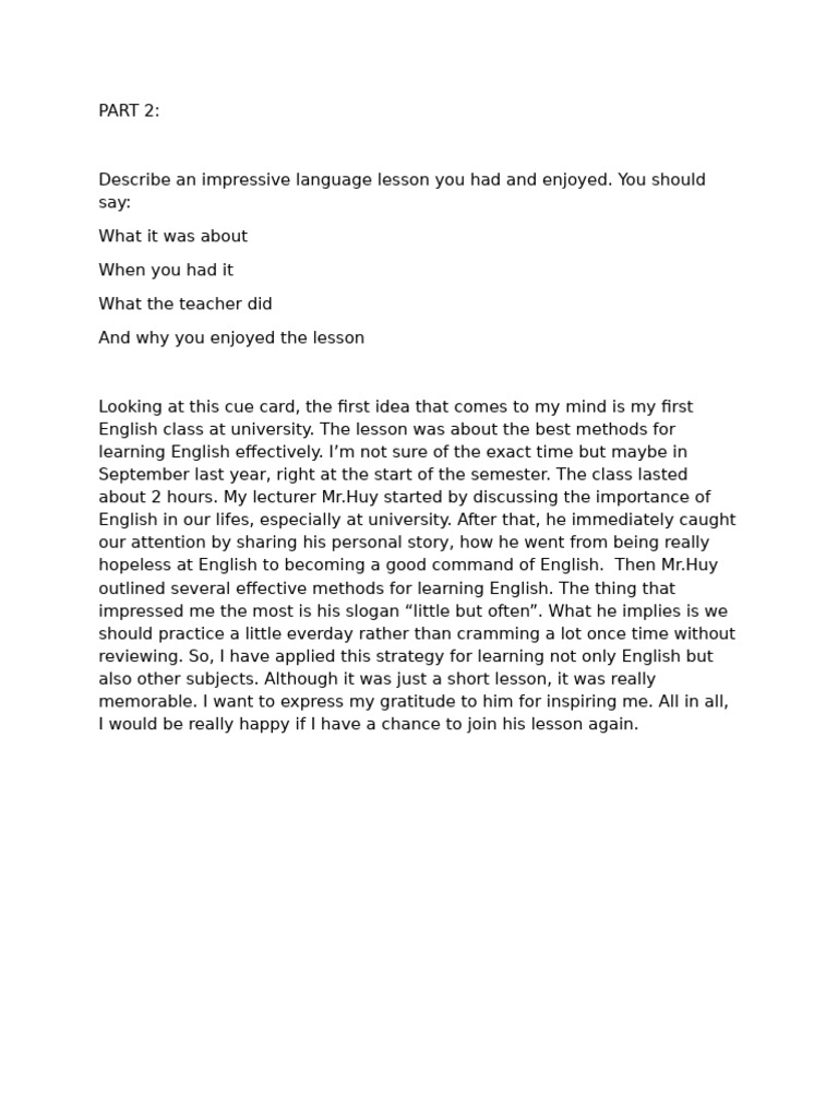 PART 2 - Impressive Lesson | PDF
