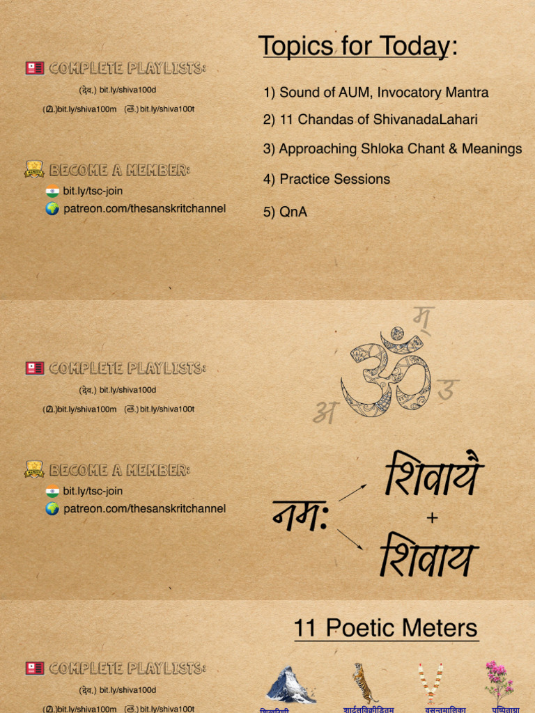 Shivananda Lahari - Live Steam Slides | PDF