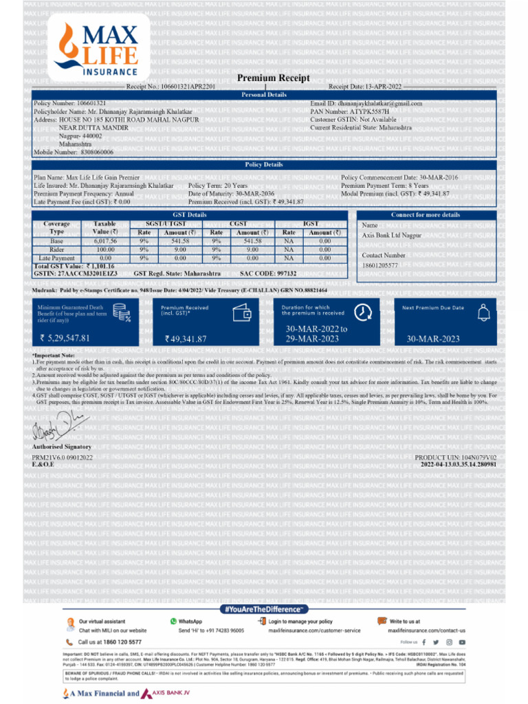 Life Insurance Premium | PDF
