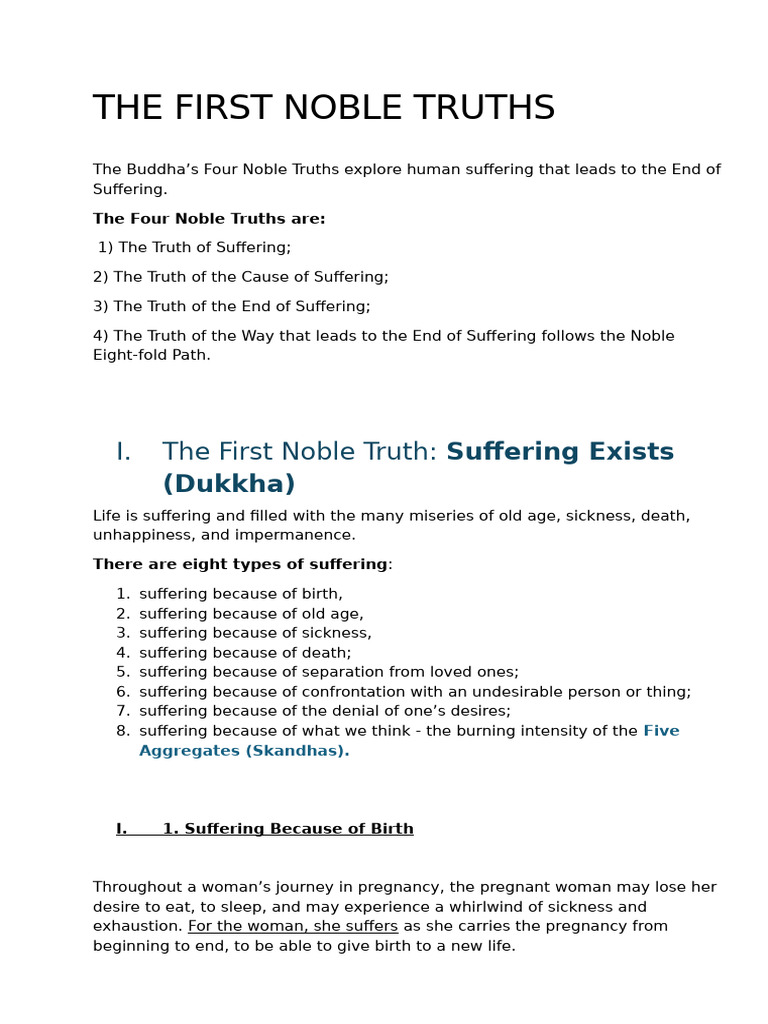 The Noble Truths | PDF | Noble Eightfold Path | Four Noble Truths