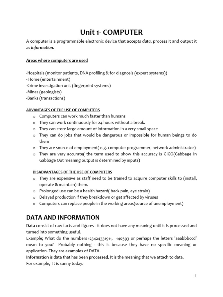 NOTES -UPDATED | PDF | Computer Data Storage | Read Only Memory