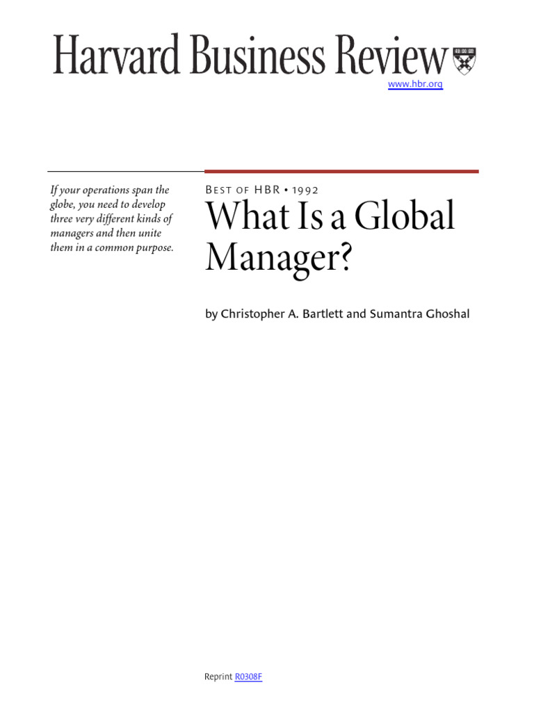 What Is A Global Manager