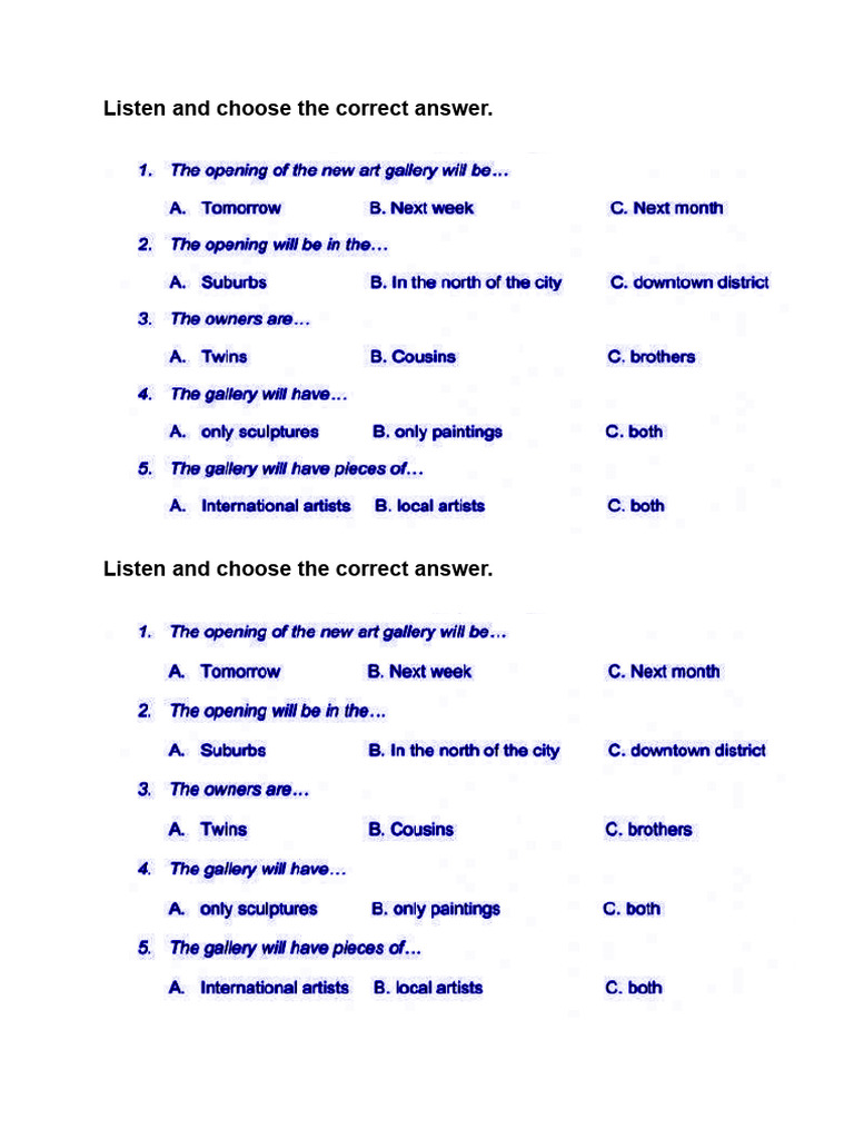 Listening Comprehension Exercise | PDF
