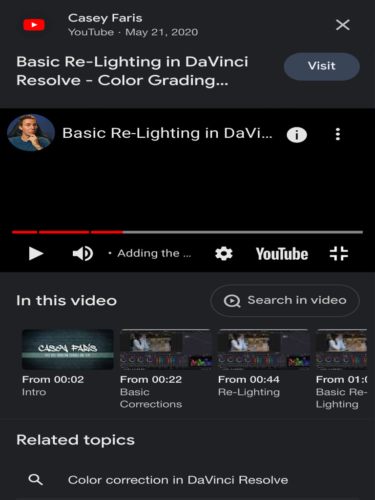 Basic Re-Lighting in Davinci Resolve - Color Grading Tutorial | PDF