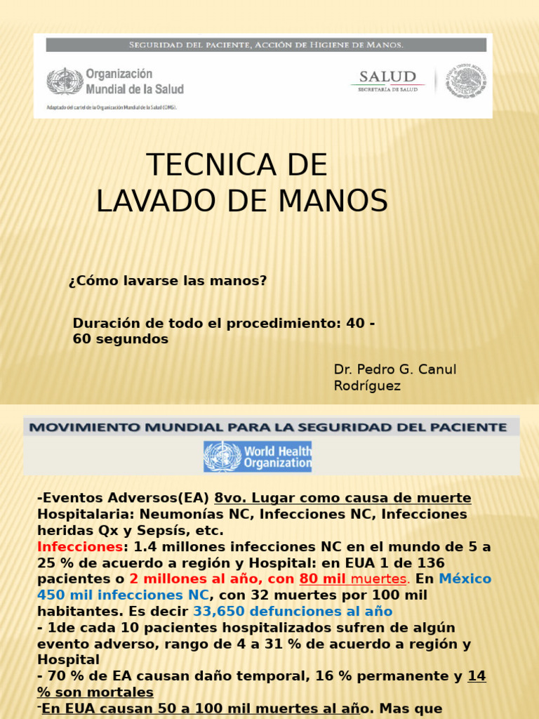 Tecnica Lavado de Manos | PDF | Lavado de manos | Cuidado de la salud