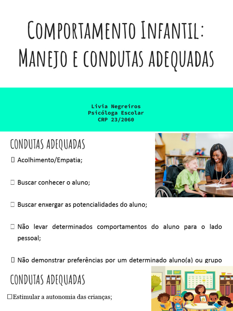 Manejo e Condutas no Comportamento Infantil | PDF | Tempo | Psicologia