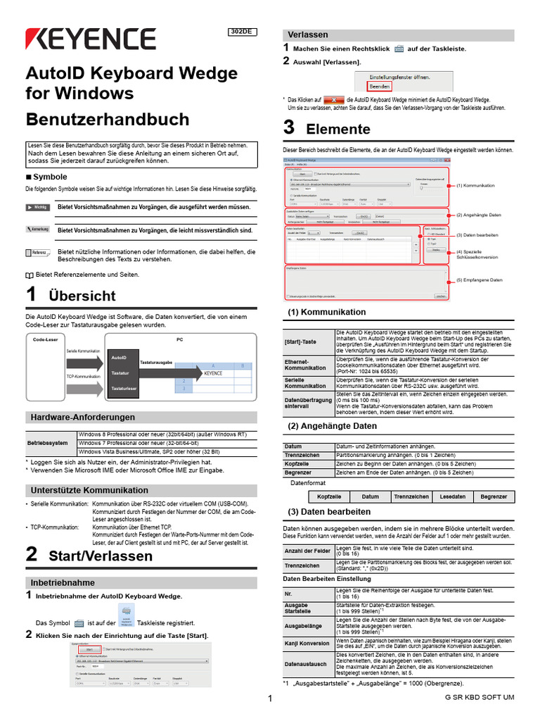 AutoID Keyboard Wedge For Windows User's Manual - G | PDF