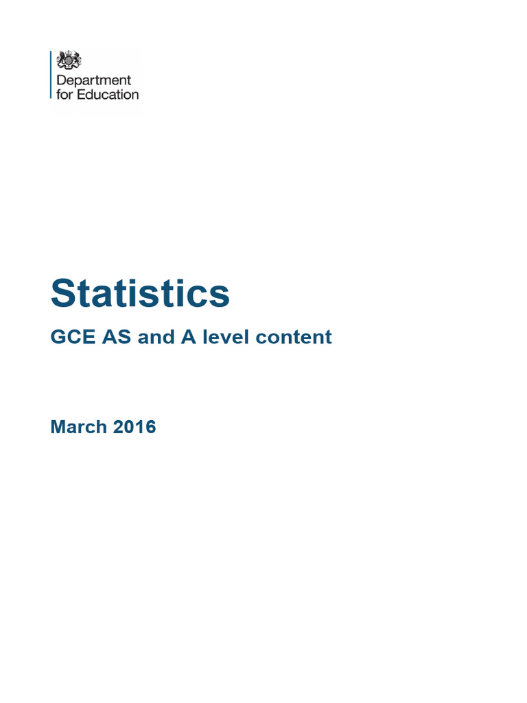 A Level Statistics Content Overview | PDF | Statistical Hypothesis ...