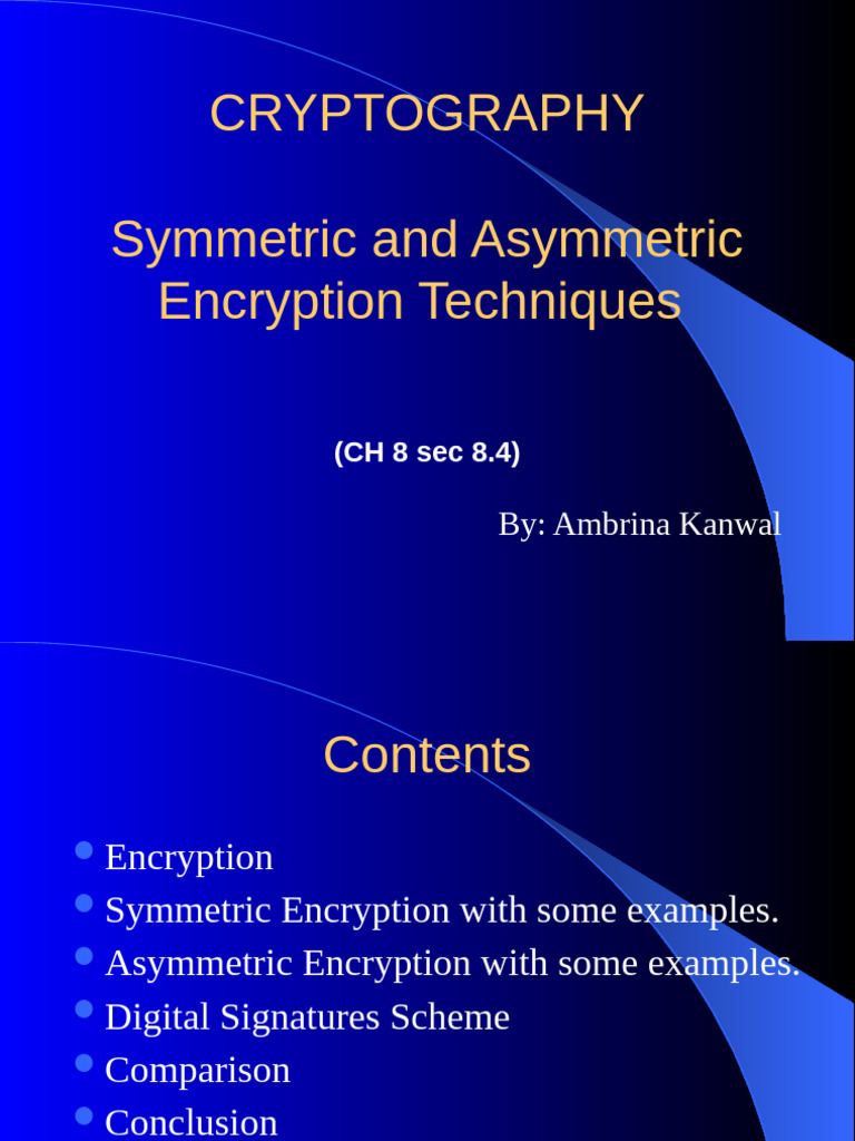 Symmetric vs Asymmetric Encryption Techniques | PDF | Public Key ...